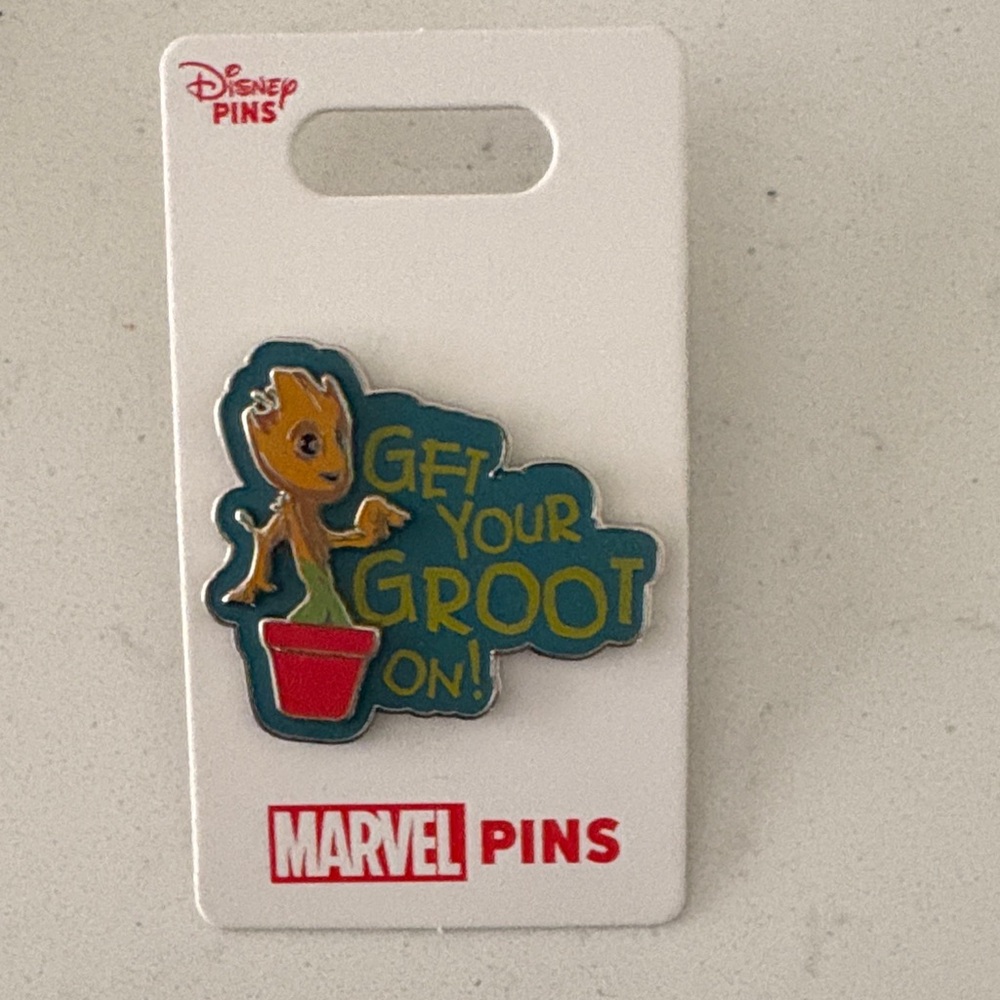 Marvel Groot Pin with Red and Green Accents Get Your Groot On new